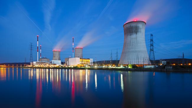 Nuclear Power Station At Night