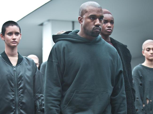 Kanye West shows off his pretty uninspiring fashion range.  Picture:  AP