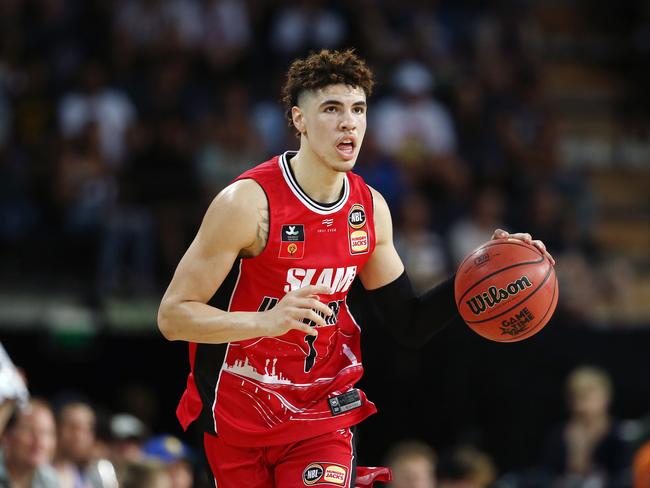 LaMelo Ball is the first rookie to pick up top spot in NBA singlet sales in Australia. Picture: Anthony Au-Yeung/Getty Images