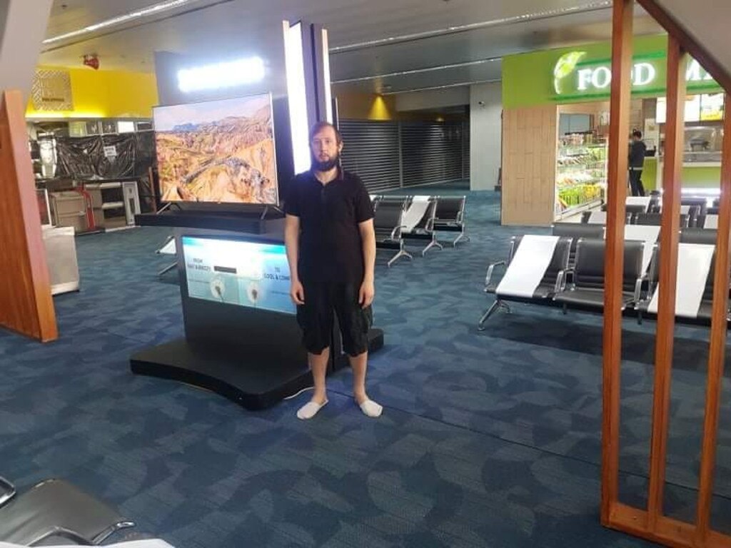 He was stuck in the airport between March 20 and July 7. Picture: ViralPress
