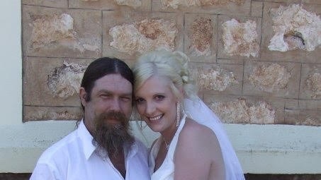 Dave 'Dirty Dave' Harcus and his niece, Monika Addicott at her wedding. Picture: Supplied