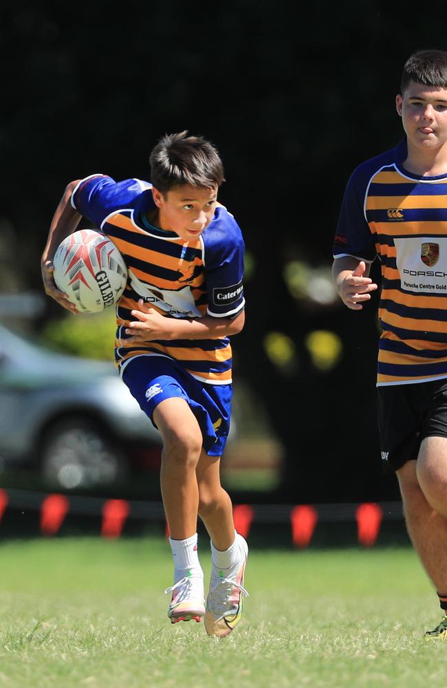 SURFERS PARADISE RUGBY, GOLD COAST , AUSTRALIA - April 10, 2021: Far North Coast U13s v USQ Saints U13s - Day Two of King of the Country rugby tournament.Played at Surfers Paradise Eagles Rugby Ground at Southport. Picture: Scott Powick Newscorp