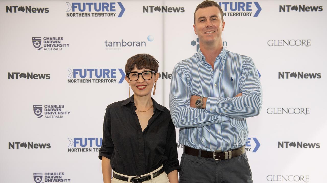 Helen Yang and Stephen Walsh from Tivan Ltd at the NT News second annual Futures Northern Territory. Picture: Pema Tamang Pakhrin.