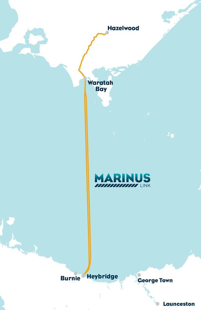 Marinus Link route through Bass Strait. Picture: File