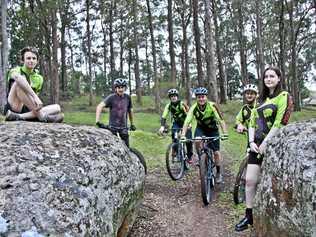 AHOY CAPTAIN: To celebrate the first anniversary of the Captain Rous Park Mountain Bike Trial in Goonellebah, the Richmond River Riders invite the community to a fun-filled family event to celebrate the joy of mountain biking on October 28. L-R members Thai Nel, Jordan Kelly, Jordan Zmejak, president Chris Irish, Johnny and Michaela Zmegak. Picture: Alison Paterson