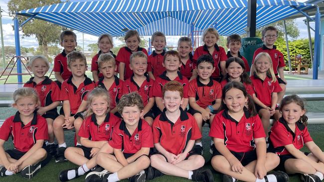 Our Lady of Southern Cross College, Prep Blue 2022. Back row (L-R) Noah, Katie, Lilly, Jack, Frankie, Kaylee, Tom, George. Middle (L-R) Willow, Ned, Toby, William, Henry, Mac, Olivia, Ruby. Front row (L-R) Millicent, Hallie, Ziggy, Arlo, Aubrey, Willa Picture: Emily Devon.