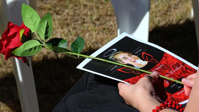 Onyx Rose Lambert suicided after allegedly being bullied at high School, family and friends gathered for a memorial at the family home at Jimboomba. Picture David Clark