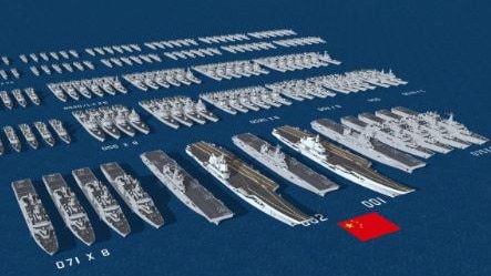 China’s navy as it currently stands, including two light aircraft carriers, is already the largest surface fleet in the world by number – if not capability. Picture: Weibo