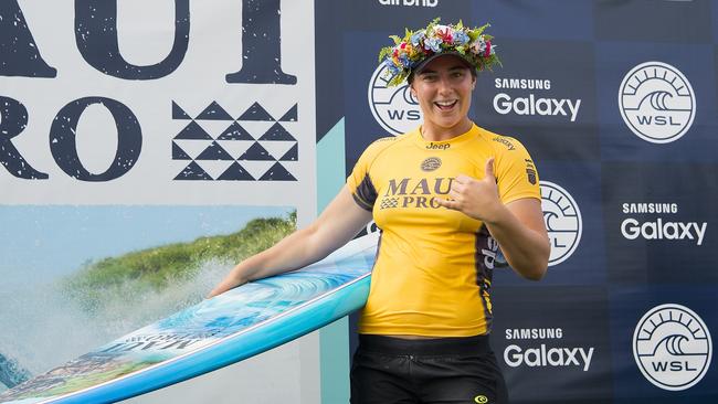 Tyler Wright after winning the Maui Pro.