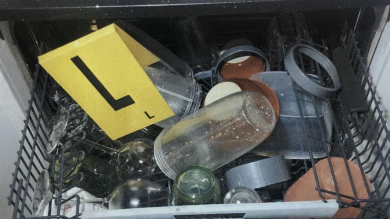 A dirty Magic Bullet cup found in dishwasher at Pandora, the Walcha property where Mathew Dunbar was murdered by Natasha Darcy on August 2 2017. Picture: NSW Supreme Court.