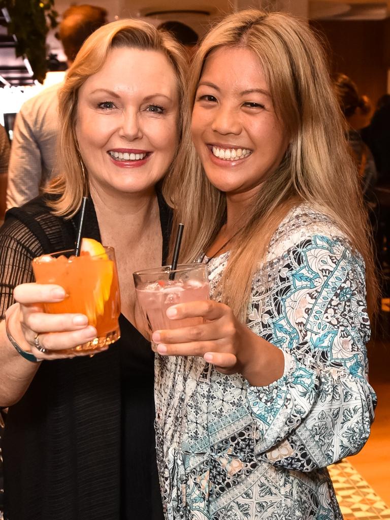 Karen Inglis and Sarah Cayad at The Cavill Hotel opening, Surfers Paradise. Socials: Damien Anthony Rossi | Picture: Pedro Freitas