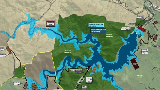 Images from the Initial Statement Advice report into the proposed Borumba Dam pumped hydro plant.