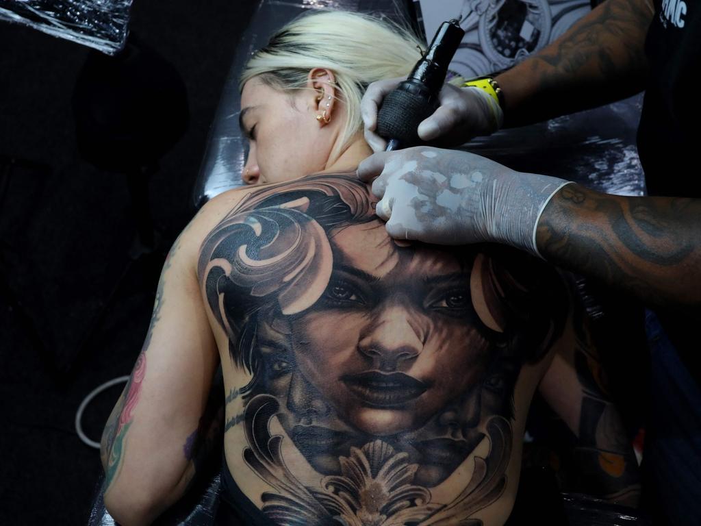 Tattoos have been linked to blood cancer in a new study. Picture: AFP