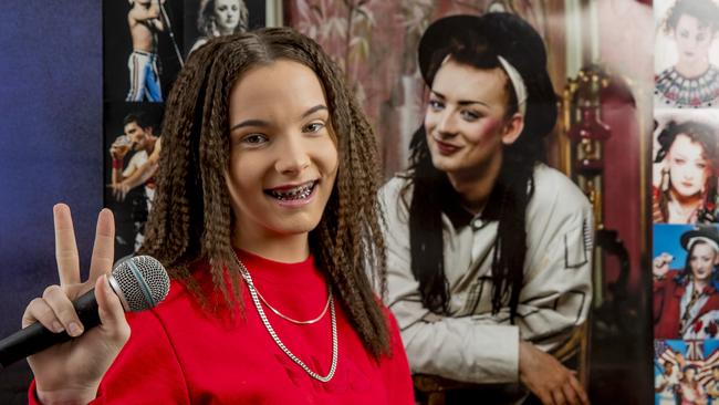 Lucy Griffiths, 17, auditioned for her idol Boy George on The Voice. Picture: Jerad Williams