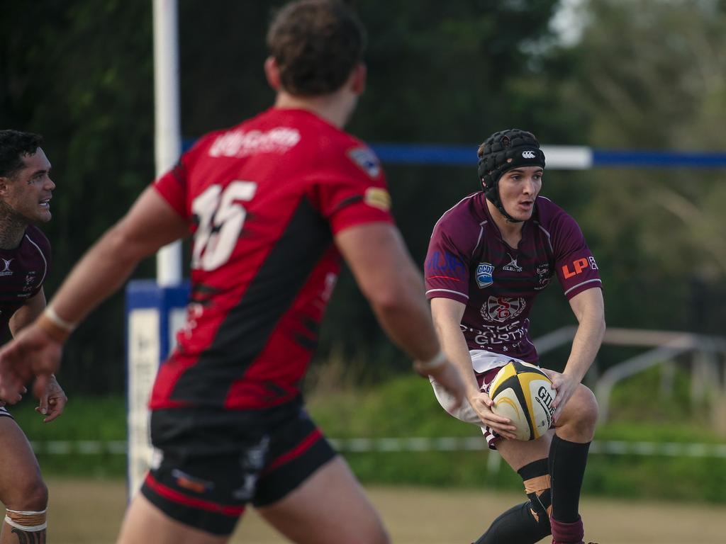 GCDRU major semi final between Colleges Knights and Nerang Bulls. Picture: Glenn Campbell