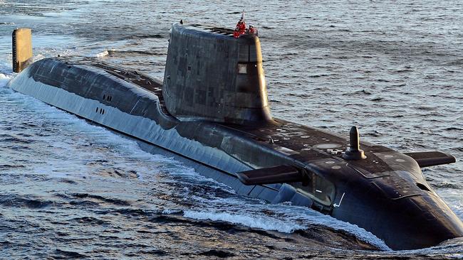 Astute class submarine HMS Ambush is pictured during sea trials near Scotland