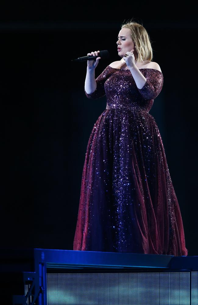 Adele during her Adelaide Oval show. Picture: Morne de Klerk/Getty