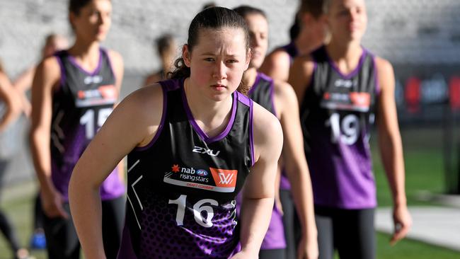 Jessica Allen at the AFL and AFLW Draft combines in Melbourne. Picture: Joe Castro/AAP