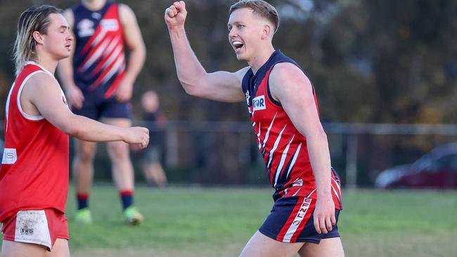 The Blues’ Nick English formed part of a standout back six in Saturday’s result. Picture: George Salpigtidis