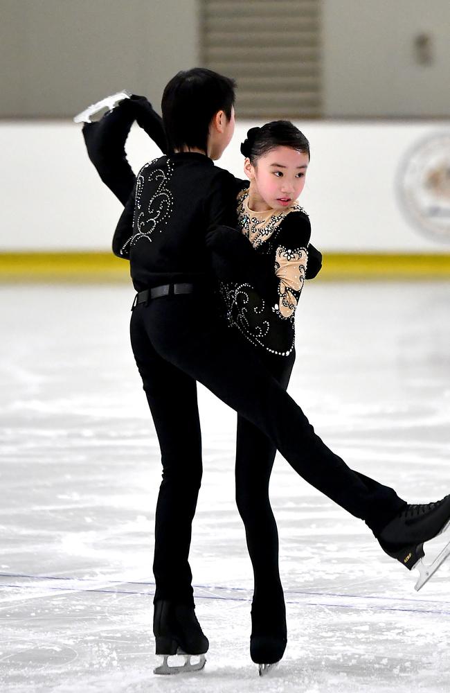 Chanelle Chum and Osckar Chum from WA Australian Figure Skating Championships in Brisbane. Thursday December 1, 2022. Picture, John Gass