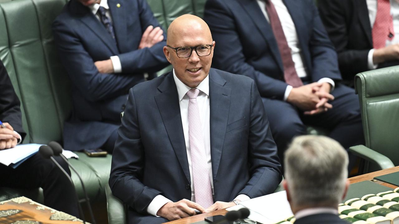 Peter Dutton has set the scene for the election to be contested on energy policy. Picture: NewsWire/Martin Ollman