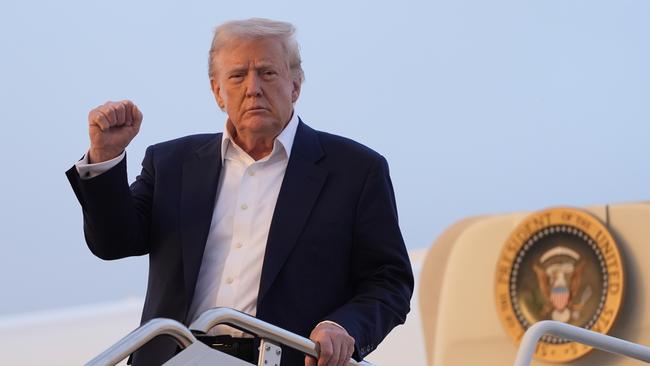President Donald Trump arrives on Air Force One at Joint Base Andrews.