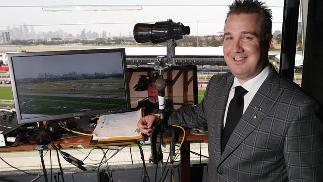 Matt Hill, seen here on Derby Day, wanted to be a race caller from an early age. Pic: Michael Klein