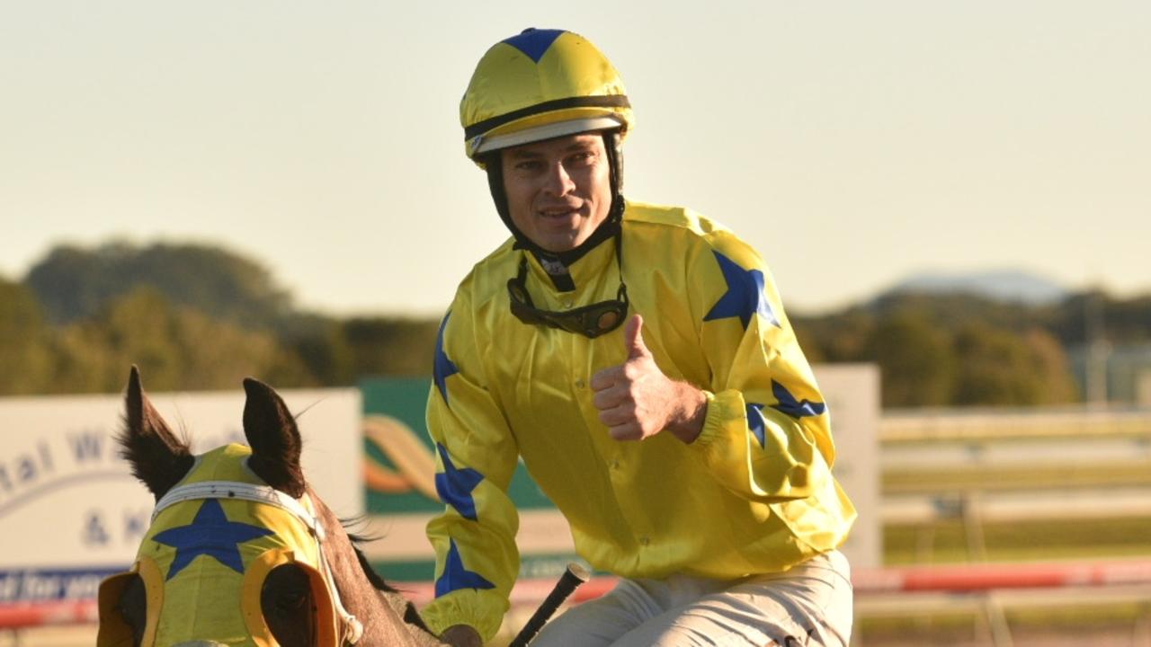 Jockey Aaron Bullock rides short-priced favourite Show Me Your Love.