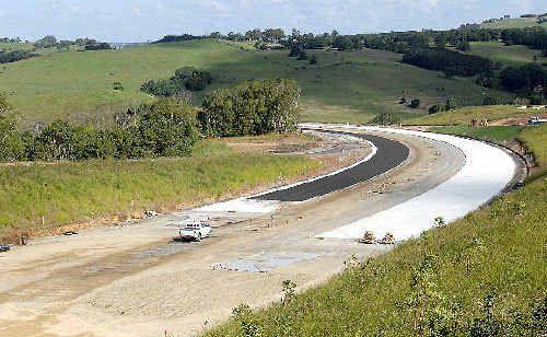 Ballina bypass construction work on the Pacific Highway near the Ross Lane interchange. On Wednesday traffic will be diverted on to the Cumbalum interchange. Picture: DAVID NIELSEN