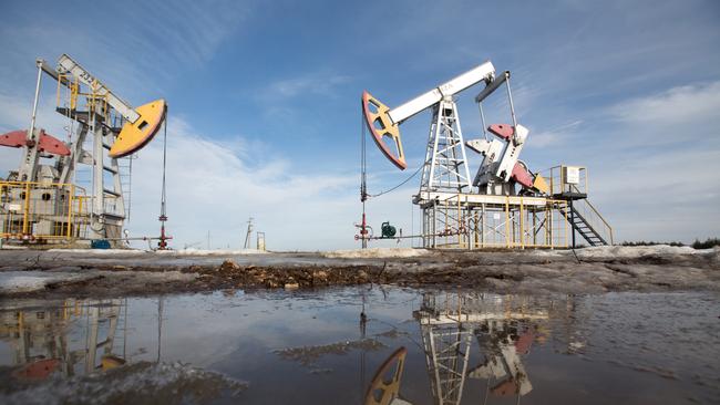 An oilfield near Almetyevsk in Russia. Brent crude prices jumped 2.9 per cent to $US101.90 in Asian trading on Friday. Picture: Andrey Rudakov / Bloomberg via Getty Images