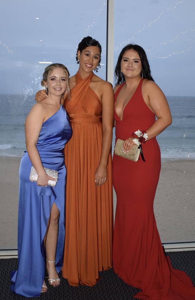 Mahlie, Maya and Mary at the Caloundra City Private School formal 2024.