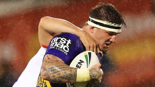 Josh McGuire of the Broncos during the St George Illawarra Dragons v Brisbane Broncos round 22 NRL game at WIN Stadium, Wollongong. pic Mark Evans