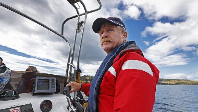 Ride along with the Tasmanian Police Marine and Rescue Services during Rock Lobster season patrols. Sergeant Damian Bidgood. Picture: Zak Simmonds