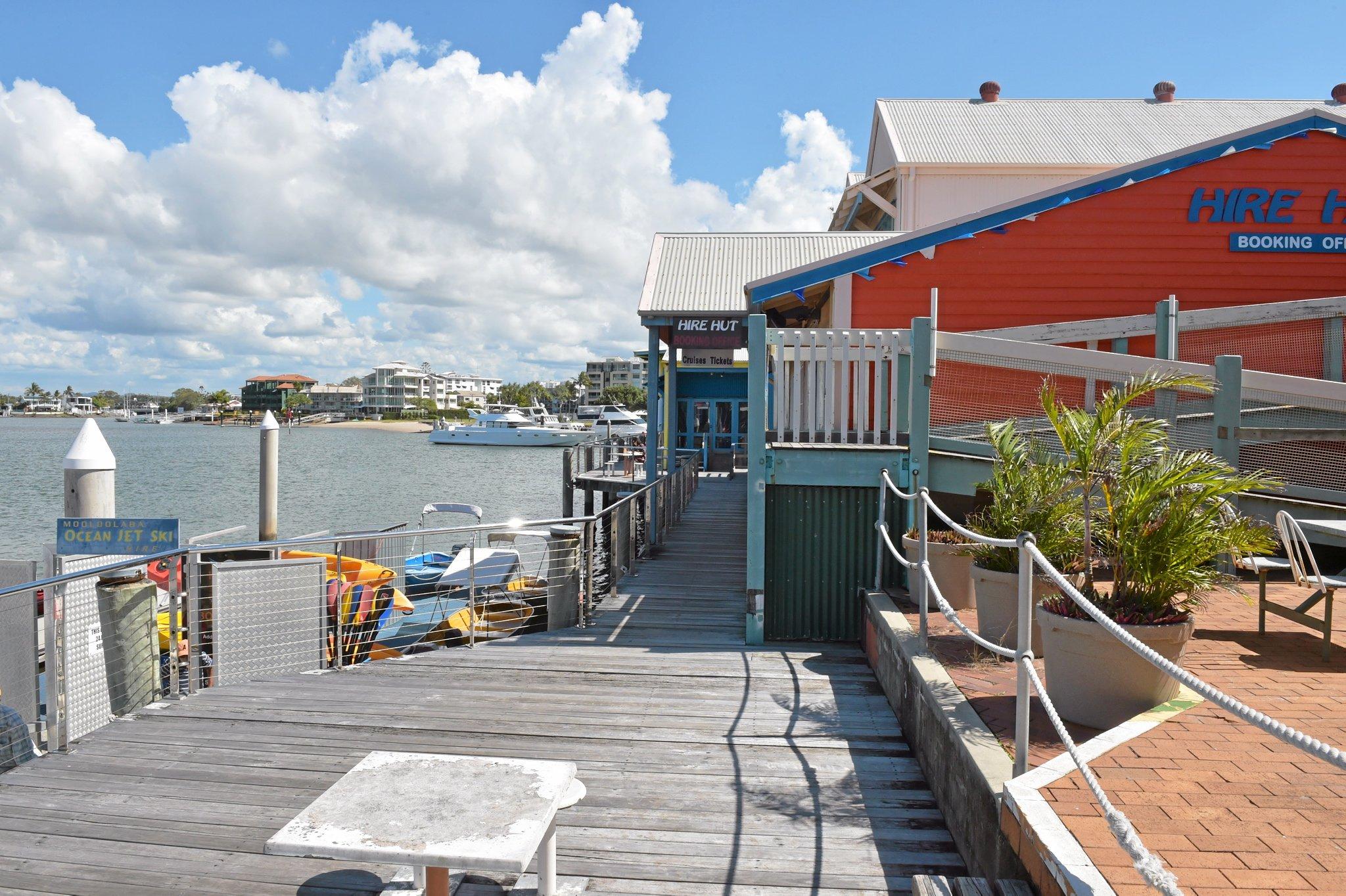 Dirk Long (left) and Matthew Evans have new plans to develop the Wharf complex at Mooloolaba.Photo: Warren Lynam / Sunshine Coast Daily. Picture: Warren Lynam