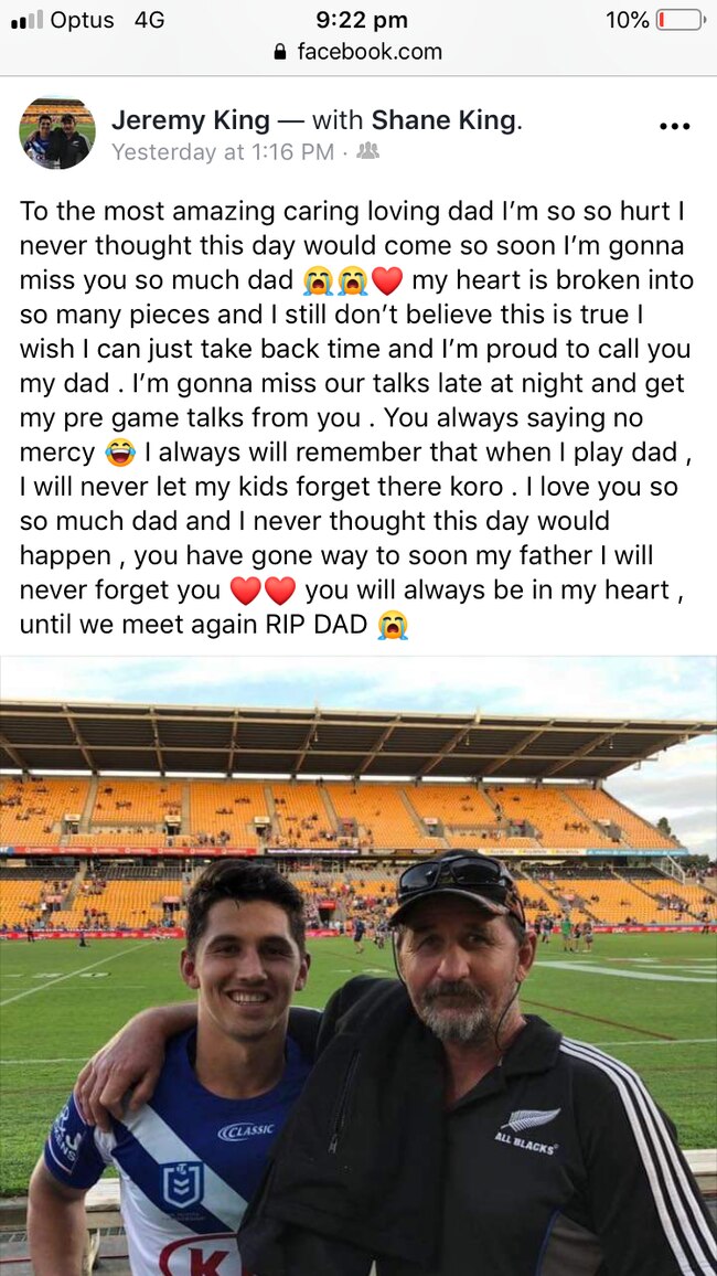 Marshall-King's touching post to his father.