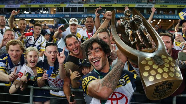 Thurston led North Queensland to their first premiership. Picture by Brett Costello.