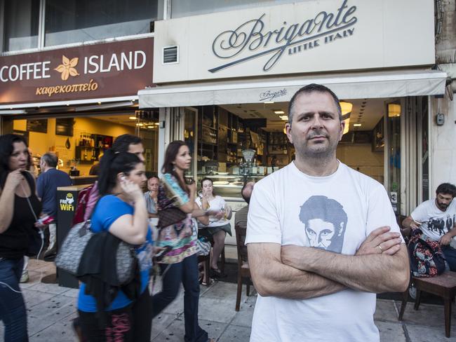 Doing it all ... Ex-Melbourne chef Constantine Garifallou, now owner of Brigante cafe' in the centre of Athens. Picture: Ella Pellegrini