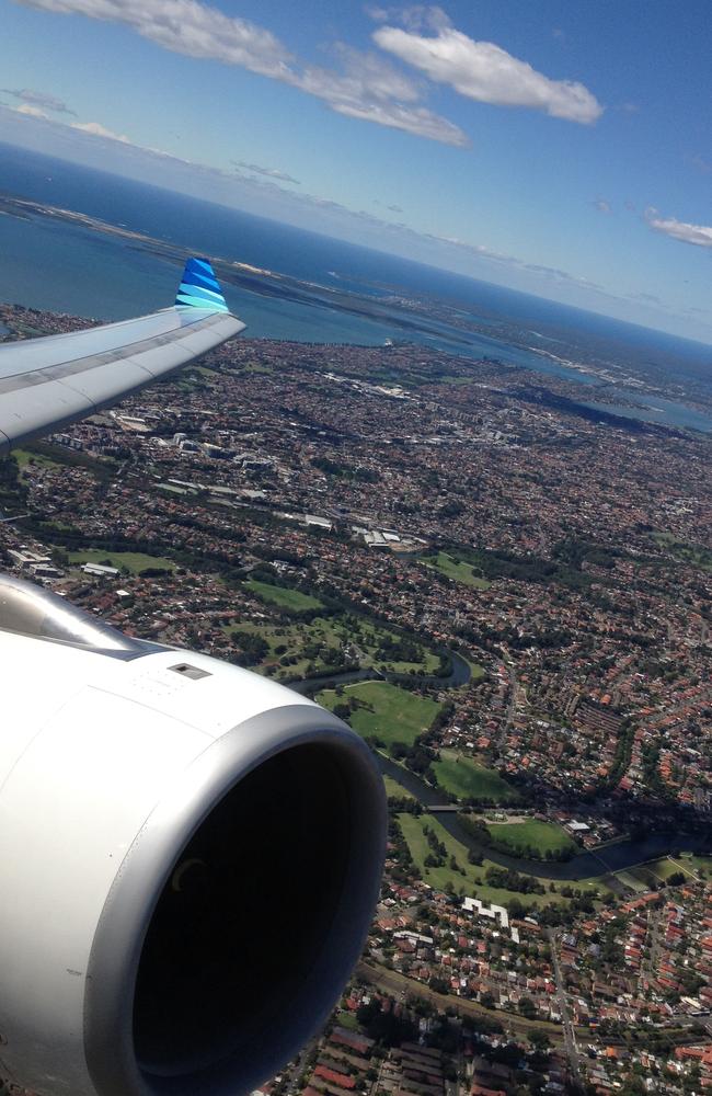 Shades on a plane aren’t JUST there so we can take token travel pics. Pic: Melissa Hoyer