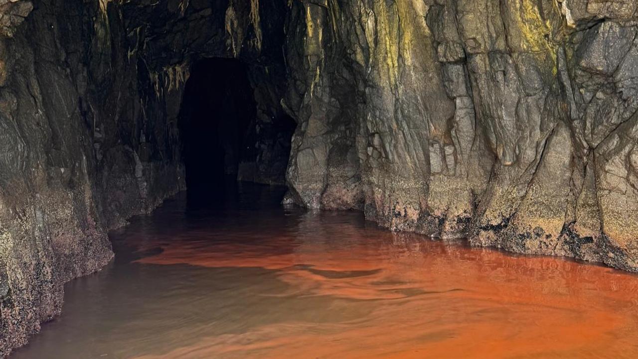 The glowing algae appears in a reddish tone during the day. Picture: Facebook