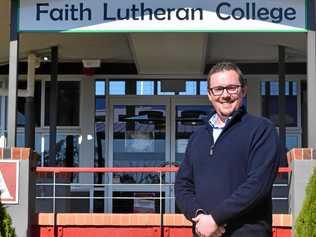 FINDING FAITH: Pastor Luke Spilsbury at Faith Lutheran College. Picture: Nathan Greaves