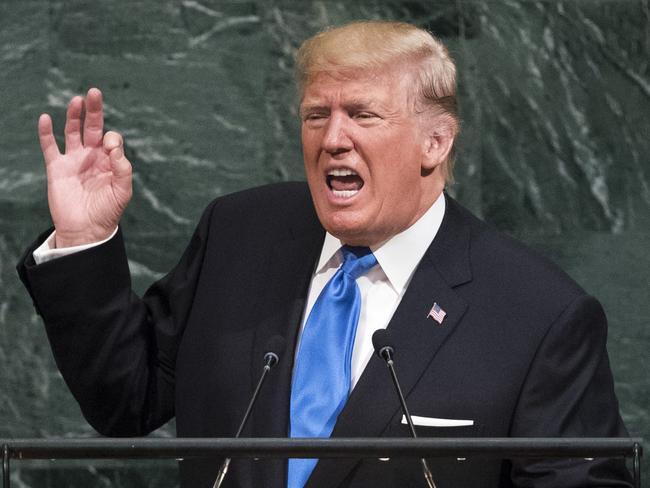 Donald Trump rips into North Korea at the United Nations General Assembly. Picture: Drew Angerer/Getty Images/AFP