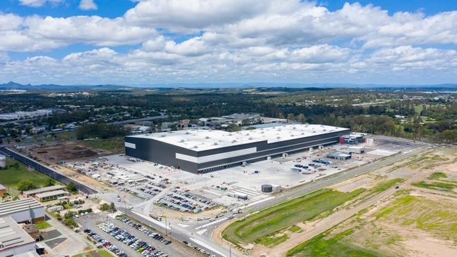 The Coles distribution centre at Redbank is under construction.