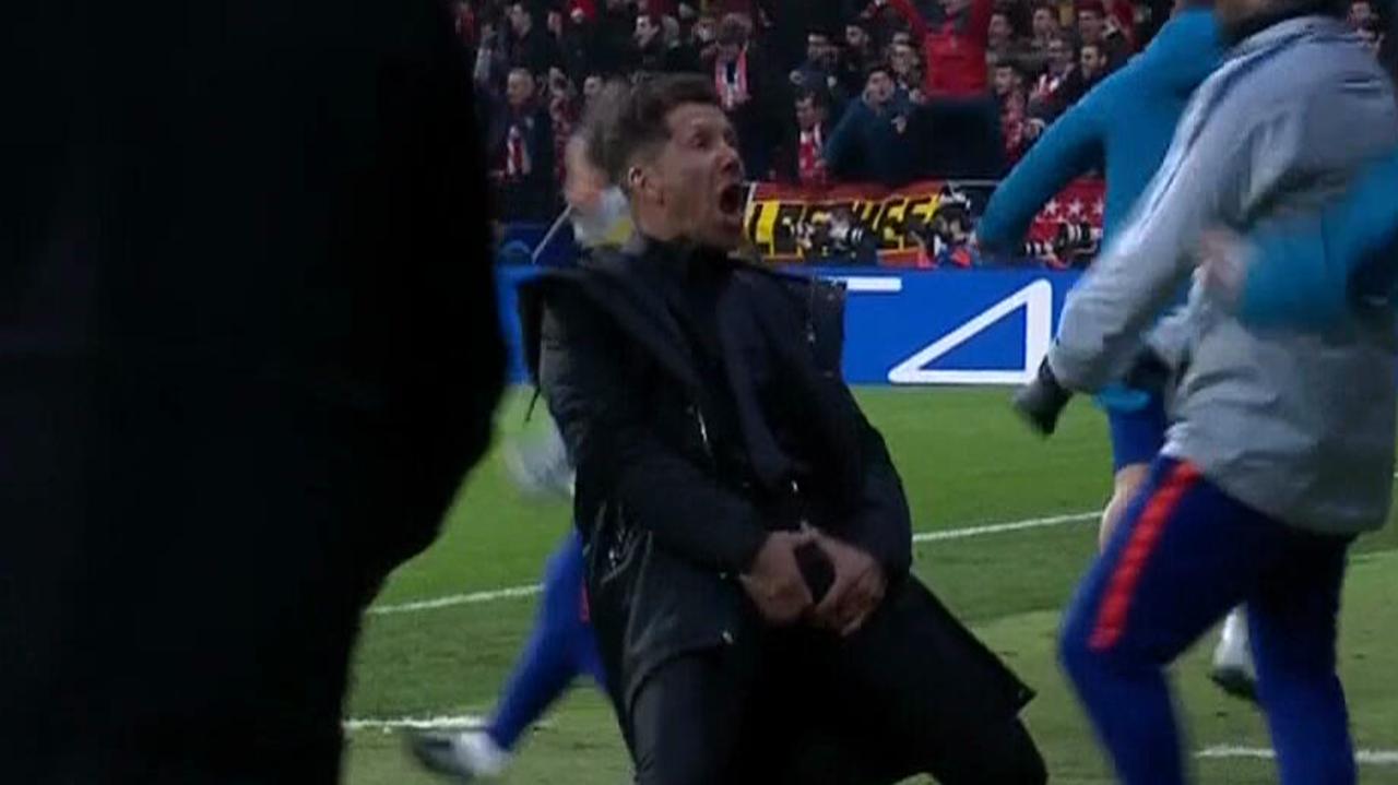 Champions League: Diego Simeone Goal Celebration, Reaction, Atletico ...