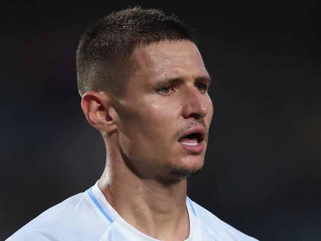 GOSFORD, AUSTRALIA - DECEMBER 08: Patryk Klimala of Sydney FC celebrates a goal during the round seven A-League Men match between Central Coast Mariners and Sydney FC at Industree Group Stadium, on December 08, 2024, in Gosford, Australia. (Photo by Scott Gardiner/Getty Images)