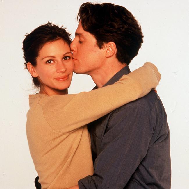 Hugh Grant with Julia Roberts in Notting Hill.