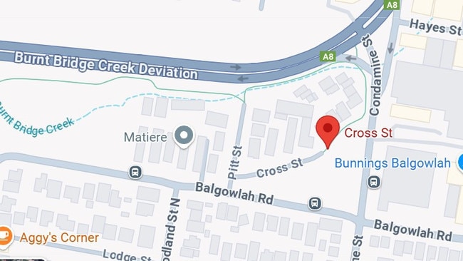 A man leapt from the first floor window of a townhouse on Cross St, Balgowlah, after his mate, carrying two knives, threatened to kill him. Picture: Google Maps