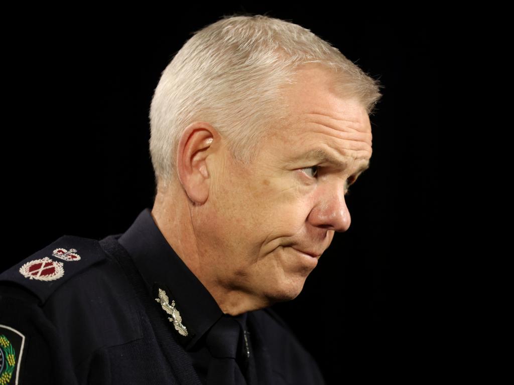 Police Commissioner Grant Stevens said more than 100 police officers and staff were quarantining because of possible exposure. Picture: Kelly Barnes/Getty Images