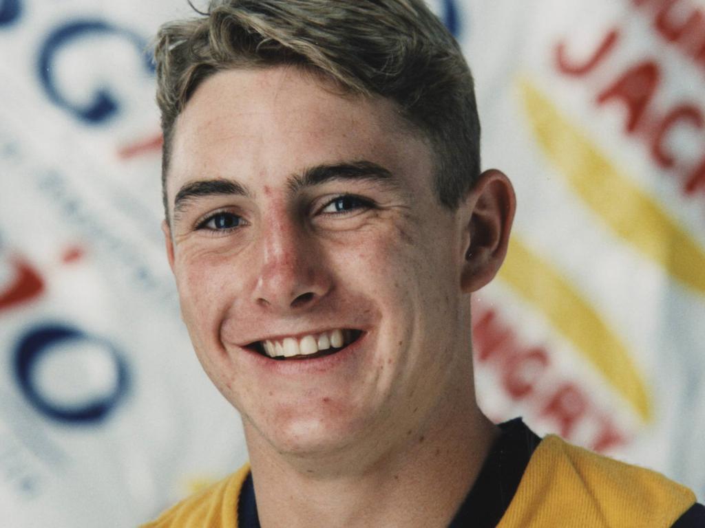 Luke Trew’s 1996 photo for the West Coast Eagles. Picture: Herald and Weekly Times