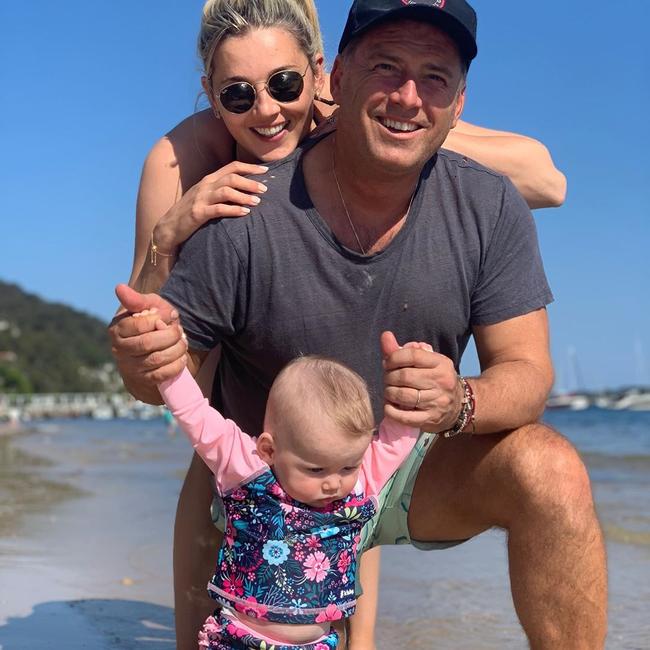 Karl Stefanovic and Jasmine Yarbrough with daughter Harper May.