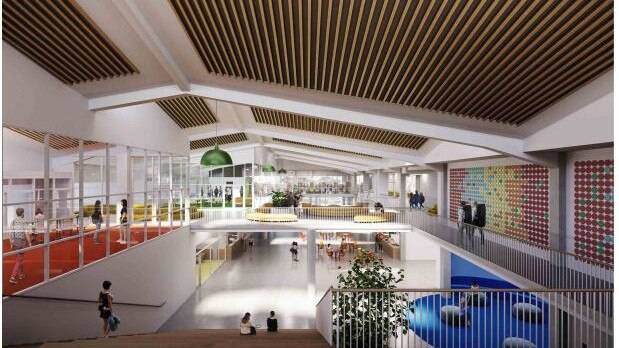 An artist impression of the interior of the proposed new senior campus at St Luke's Grammar School, Dee Why. Picture: Supplied.